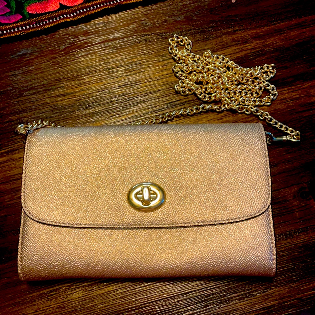 Coach Gold Cross Body/ Clutch Sale